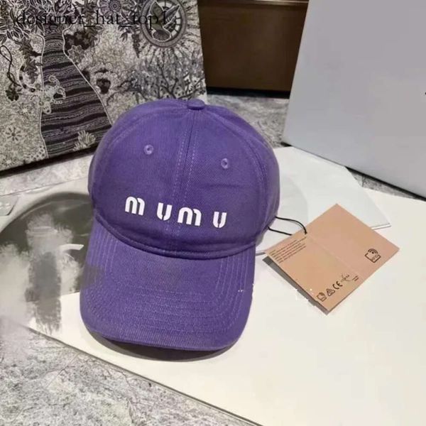 MUI MUI Fashion Brand Designer Baseball Cap Caps Caps Unisex Solid Geometric Stampa tela agricola Farm con uomo Snapback Snapback Fashi