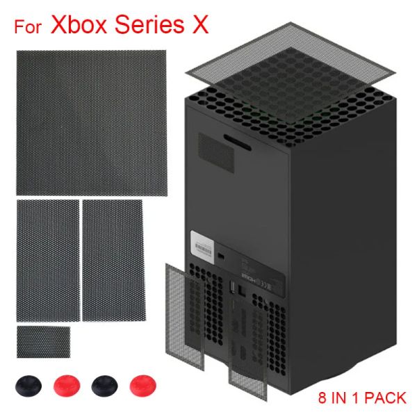 Alto -falantes Cooling Filtro de ventilador Tampa à prova de poeira para Xbox Series X Gaming Console Capa Dust Host Rack de rede à prova de poeira para Xbox Series X