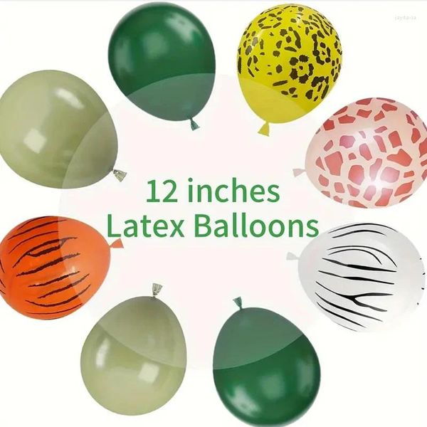 Partydekoration 12inch Jungle Forest Thema Latexballons Safari Tiger Giraffe Tierdruck Globos für Babyparty Kinder Geburtstag Dekore