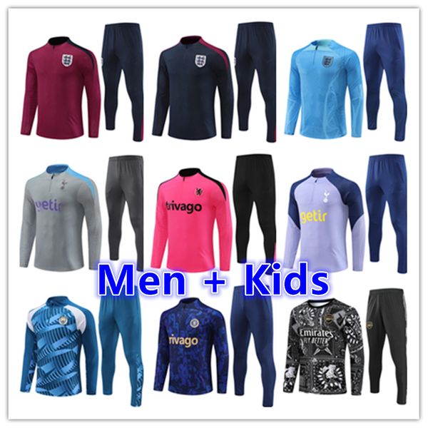 2023 2024 2025 Englands Männer Fußball Tracksuit Soccer Training Anzug Jacke 22 23 24 25 Kinder Herren -Trikots Tracks -Einrichtungen Jogging Kits Survetement Foot Chandal Tuta