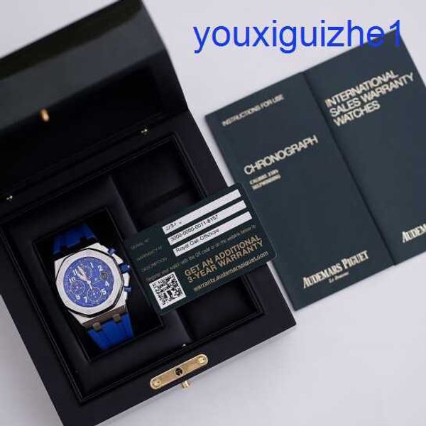 Fancy AP Wrist Watch Blue Elf Royal Oak Offshore 26470ST Mens Assista Precision Steel Azul Face automática Máquinas Swiss Famous Luxury Sports Watch