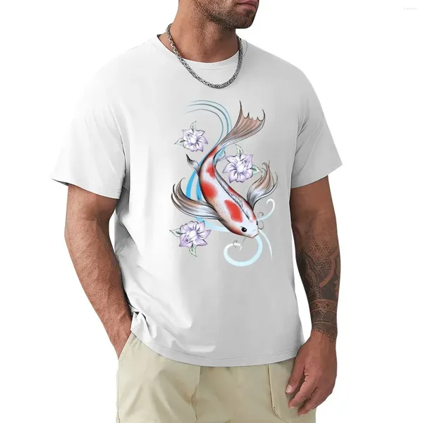 Men's Polos Koi T-shirt Boys Prind Animal Kawaii Roupas Plus Tamanhos Vintage Men roupas