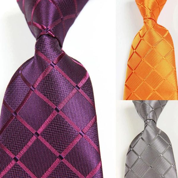 Bogen klassische Feste lila orange rot graue Krawatte Jacquard gewebte Seide 8cm Herren Krawatten Business Hochzeitsfeier formeller Hals