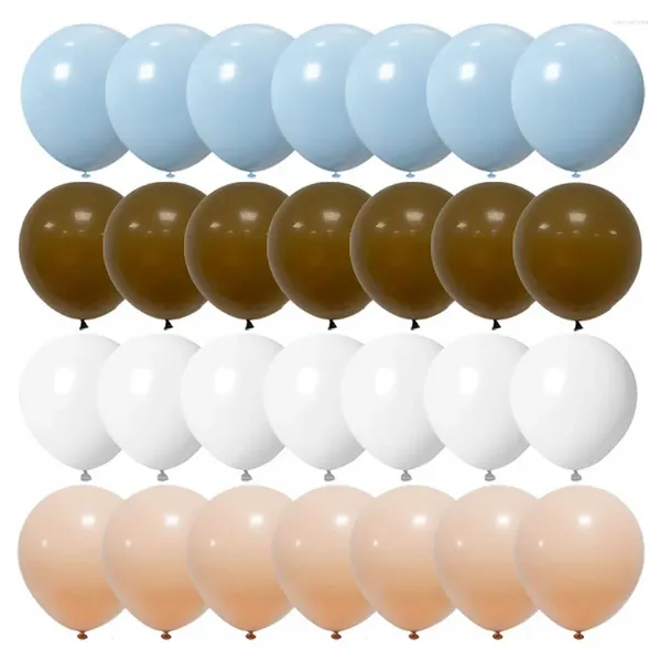 Decorazione per feste 28 pezzi Blu Marrone Ballo bianco Blush Neutral Latex Ballon per genere rivelare il matrimonio Birthday Baby Shower Bear Decor