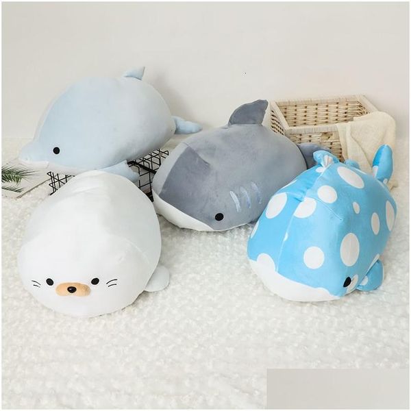 Cuscini di peluche cuscini p mare animali ripieno torta di delfino balena del cartone animato per la manica per bambini accompagnando decorazioni per la stanza goccia del otq7e