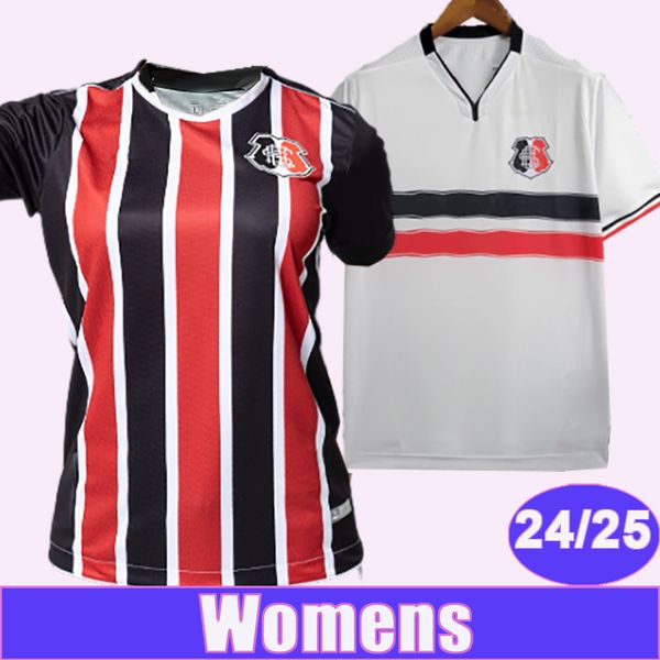 24 25 Jerseys de futebol feminino de Santa Cruz FC Home fora camisas de futebol branco uniformes de manga curta