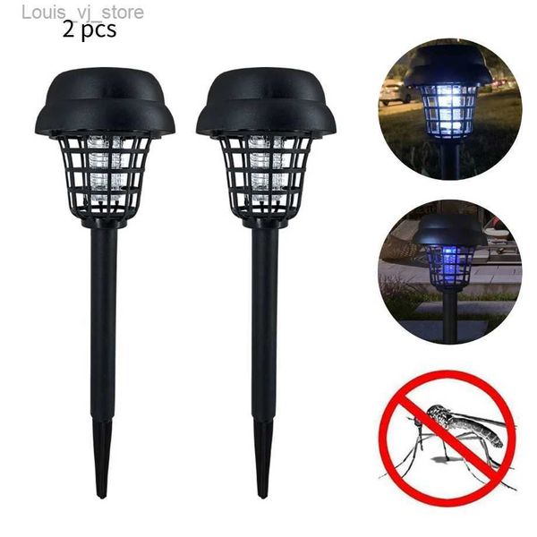 Lâmpadas assassinas de mosquito 2pcs Campo de controle solar LED LED LUZ LUZ ANTI -ANTI -ANTI -ANTIBUGO DE ANTIGO PARA GATO DO JARDIL Camping YQ240417