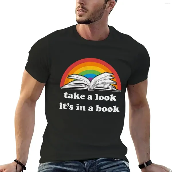 Polos da uomo Dai un'occhiata It's in Book T-shirt Customs Shirts Graphic Tees Mens T