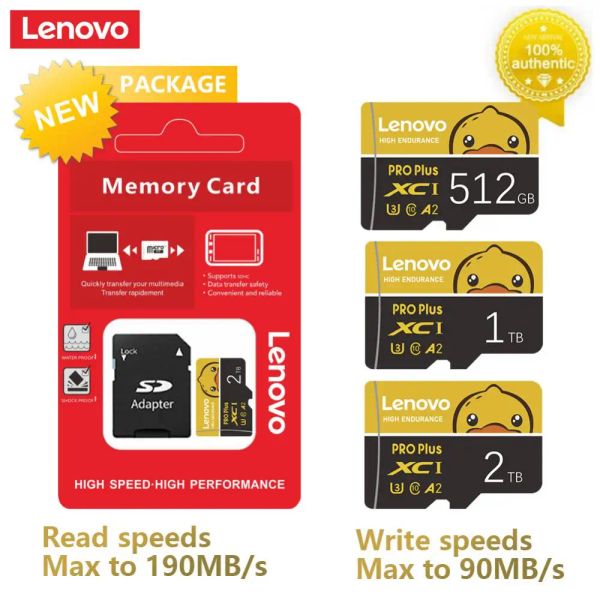 Cards Lenovo Micro TF SD Card 2TB 1TB 512GB 256 ГБ карты памяти 128GB 64GB Флэш -карта класса 10 мини -SD -карта Водонепроницаемость для телефона/камеры