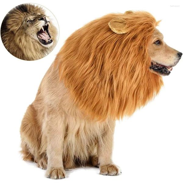 Dog Apparel Pet Lion em forma de leão peruca com traje leve de role-playing para festa de halloween