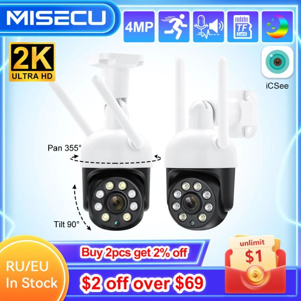 Sistema Misec HD 4MP PTZ WiFi IP Camera Outdoor Ai Detectar Humano Detectar Bidirecion