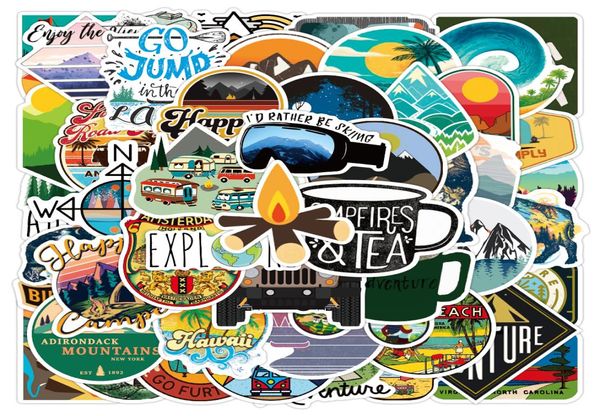 50pcs World Travel Outdoor Adventure Landmark Adesivi graffiti Pacchetto per il telefono per motociclette per laptop Decali impermeabili 5370650