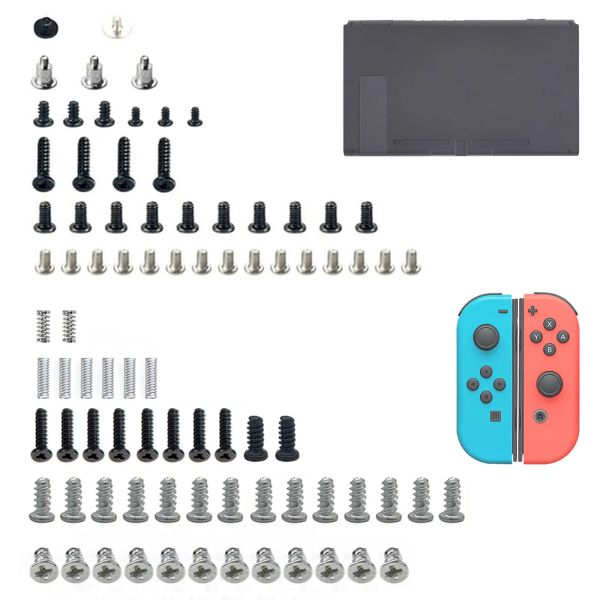 Substituição dos alto -falantes parafusos completos Defina o kit de reparo de mola para o console do switch nintendo joycon esquerda ferramentas direita acessórios