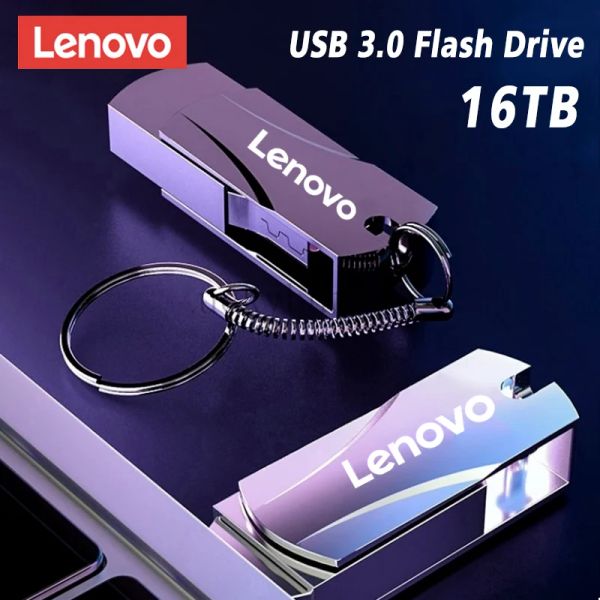 Адаптер Lenovo Metal 16TB USB -дисковый флэш -накопитель USB 3.0 Высокоскоростной перенос файла 2 ТБ 8 ТБ ультралалянный способность водонепроницаемый механический стиль
