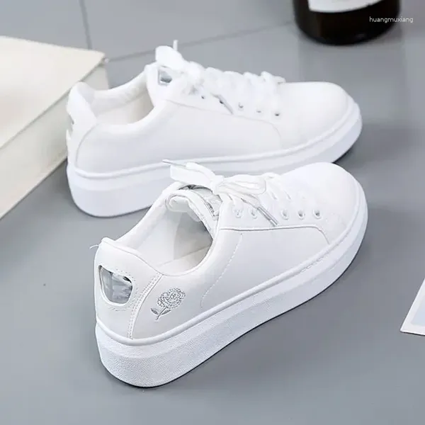 Scarpe casual Womens 2024 Spring Woman Fashion Rightided White Flower Flower Sneakers per donne Zapatos de Mujer
