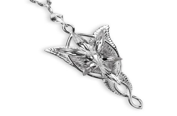 925 Sterling Silber Arwen Evenstar Anhänger Halskette Silberschmuck Geschenke für Frauen Pullover Halskette4285317
