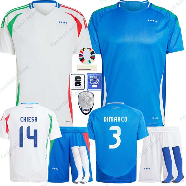 Italys Soccer Jerseys Versão Fãs Player 24 25 Jerse de futebol Jorgino insigne verratti Men