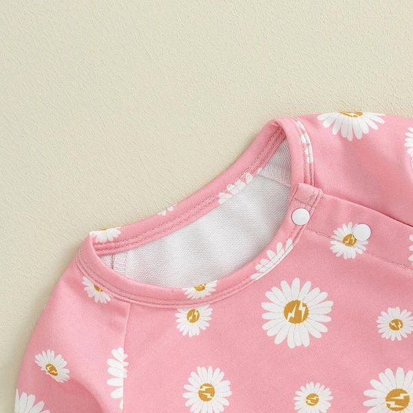 Наборы одежды для малышей младенца девочка пижама набор Daisy Pjs рубашка с длинным рукава
