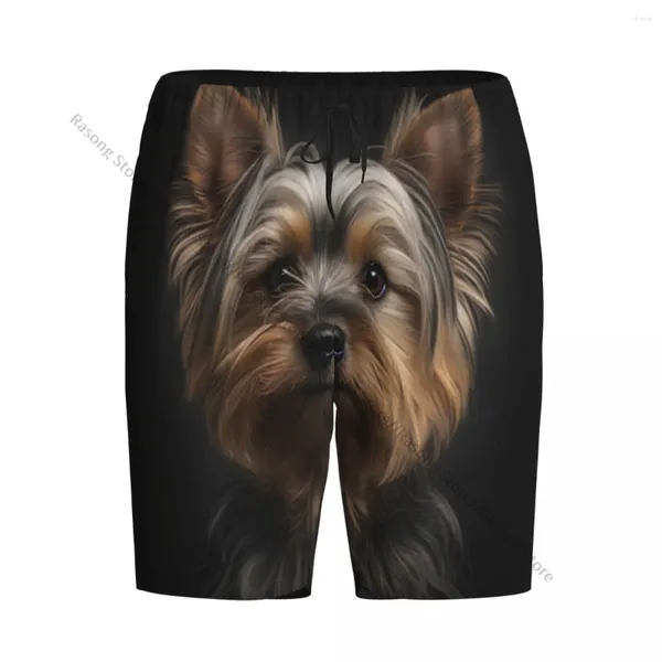 Erkekler Placowear Erkekler Sıradan Ev Nightwear Pijama Şort Yorkshire Terrier Pijamalar Terrier Pijamalar Kısa Pantolon Lounge Homewear