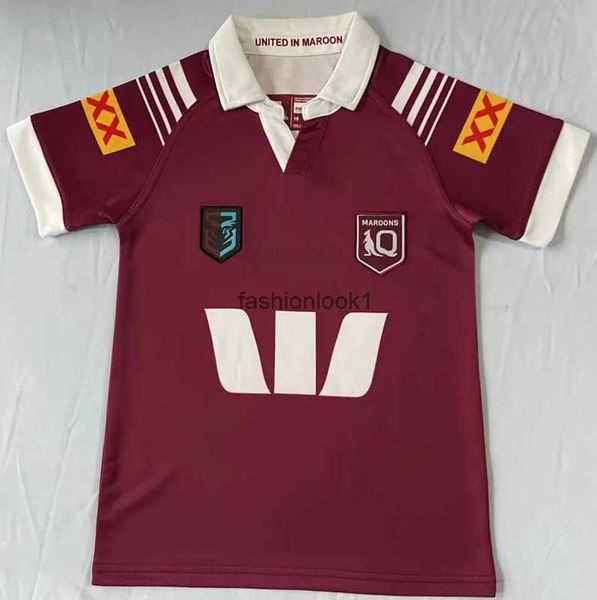 2024 Queensland Maroons Kids QLD Maroons Rugby Jersey Tamanho 16--26 (Nome e número personalizados FW24