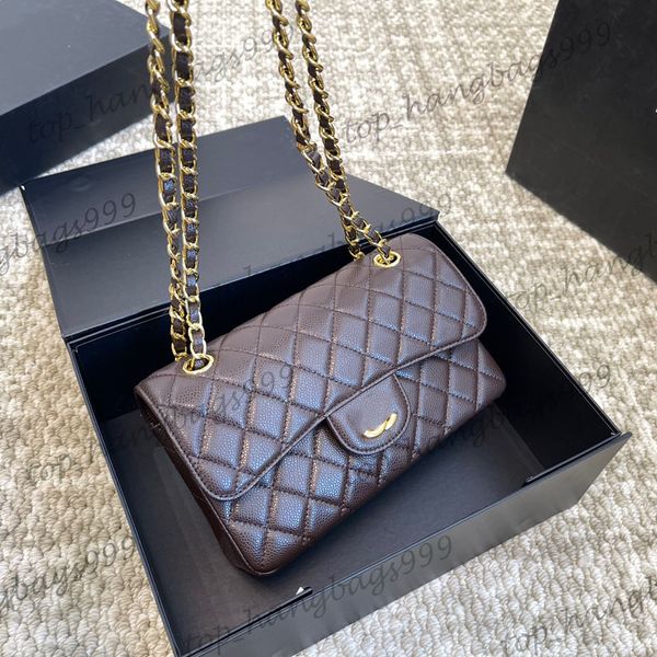 7Colors Ladies Designer Marke Caviar Leder Cross Lod Bags Gold Hardware Matelasse Kette Schulterhandtaschen Multi -Pochette große Kapazitätsbrieftasche 23x14cm
