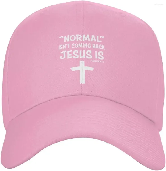 Шариковые шапки нормально не возвращаются Иисус - это шляпа с низкой профилем папы шляпы смешной изогнутый кольцо бейсболка бейсболка
