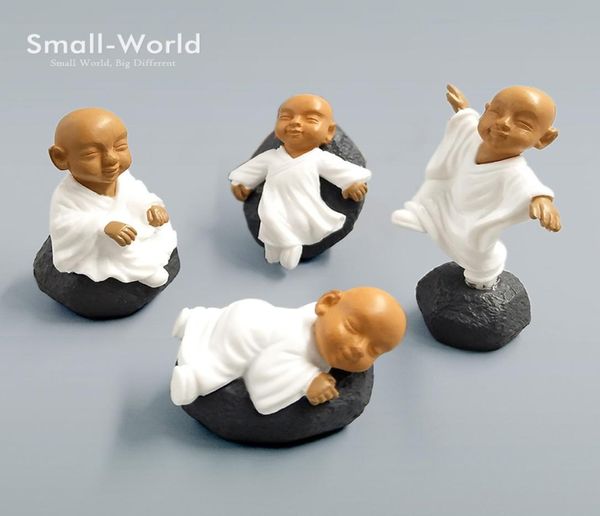 Mini monges do budismo chinês Bonsai Figure Miniatura Decoração de Fadas Jardim Pessoas Buda estátua Kawaii Craft Home Car4292037