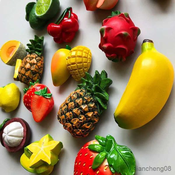 Ímãs de geladeira criativo 3d Ades adesivos para geladeira de frutas frescas decoração de salas de comida de abacax