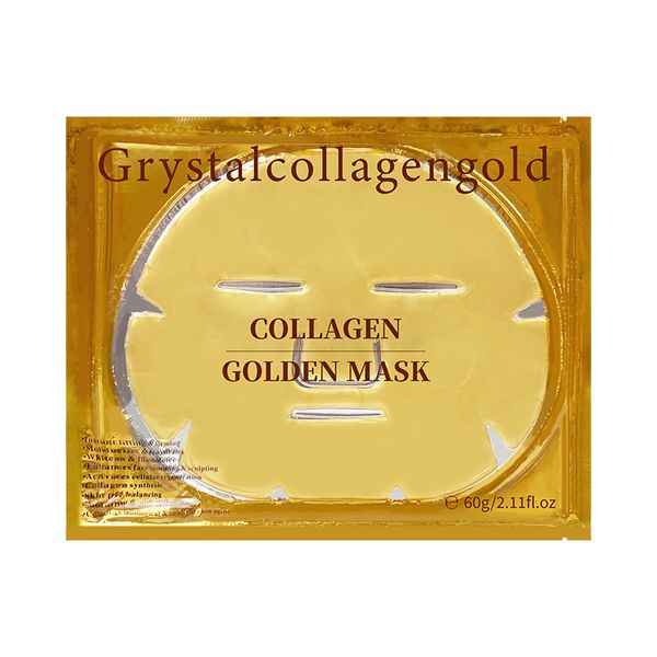 Schönheitsprodukte Gesicht Hyaluron Masken Gold Hautpflege Schönheit 24k Goldkristall Hydrogel Kollagenmaske
