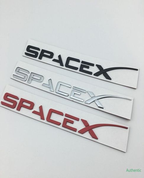 Emblema de adesivo de carro de metal 3D para Tesla Modelo 3 S x Roadster Letter SpaceX Car Side Side adesivos de porta -malas de porta -malas