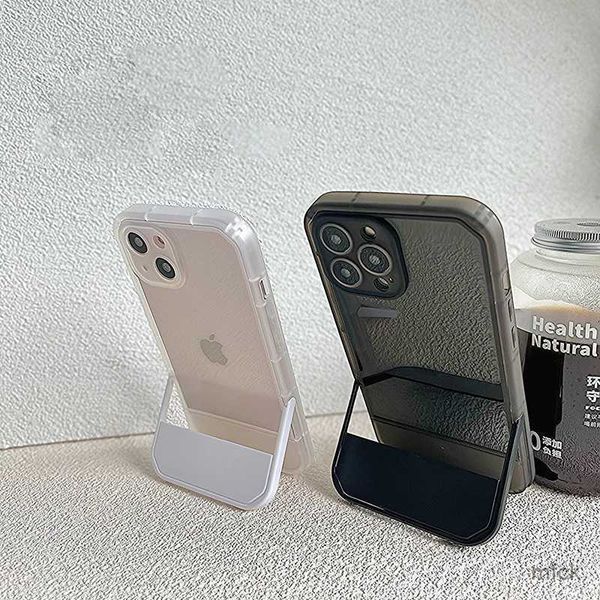 Casos de telefone celular Suporte de luxo Suporte transparente capa de silicone para telefone 14 13 12 Pro Max 11 7 8 Plus x xs xr Se3 Clear Soft Cover