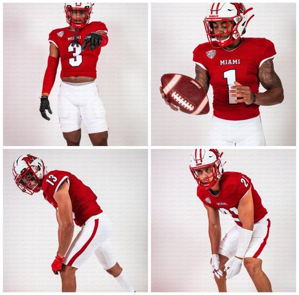 2021 Miami Ohio Red Hawks College Football Jersey Brett Gabbert Zach Kahn Jack Sorenson AJ Mayer Aveon Smith Kevin Davis Davion Johnson Kenny Tracy1624587