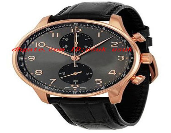 Cronometro grigio portoghese per orologio da polso di lusso di lusso di alta qualità da uomo in pelle rosa in pelle rosa in pelle in pelle in pelle Men039 orologio da uomo orologio da uomo 4012032