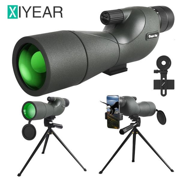 2575x60 Teleskop Spoting Scope mit Stativphone -Clip HD Zoom Long Rang FMC Bak4 wasserdicht für Vogelbeobachtung Target Sting 240408