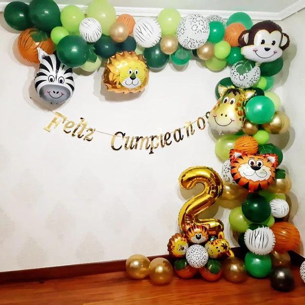 Party Dekoration Tierballons Garland Kit Dschungel Safari Themen Lieferungen Kinderbevorzugt Jungen Geburtstag Babyparty Dekorationen