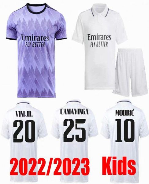 22 23 Benzema Real Madrids Kit Gioventù Maglie da calcio CAMAVANTE CAMAVERA ASENSIO RODRYGO KIT KIDS 2022 2023 Uniforms8939588