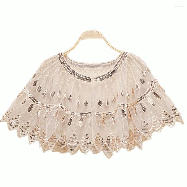 Ethnische Kleidung Frauen PESTE CAPE BRIDAL BRIDAL CAPE UP UP AVEN PARTY Flapper Deco kostenlose Größe Polyesterschalel Wraps