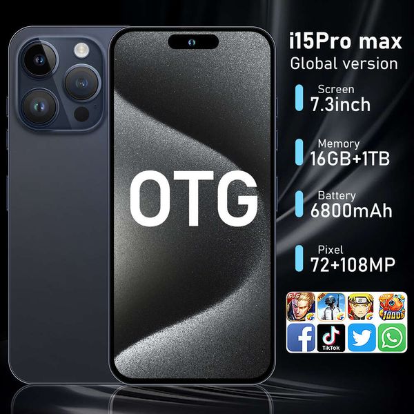 Mobile I15 PROMAX TRUE 4G Universal Lingdong Island 3+64 7,3 polegadas Tela grande Android 10 lote
