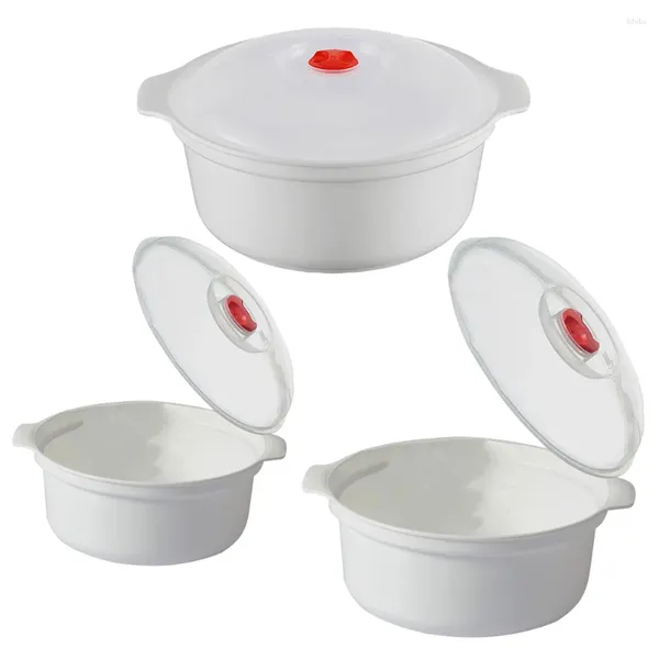 Abendessen 3 PCs Container Deckel Accessoire Mittagessen Runde Haushalt kompakte Plastik Camping Child tragbar