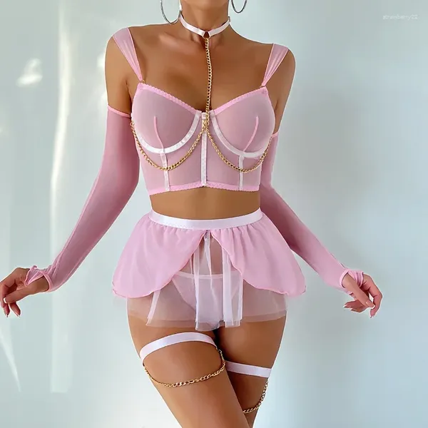 Bras define a lingerie sexy feminina malha transparente para adolescente