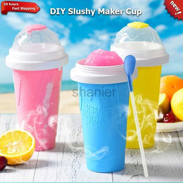 Tassen Silikon Schnellgefrorene Eiscreme Maker Squeeze Tasse DIY Slushy Maker Cup Magic Slush Tassen Milchshake Flasche Smoothie Slush C Macher 240417