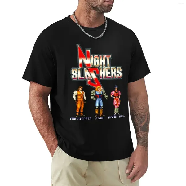 Herren Polos Night Slashers T-Shirt Vintage Hippie Kleidung Schwarze Jungen Weiße Trainingshemden für Männer