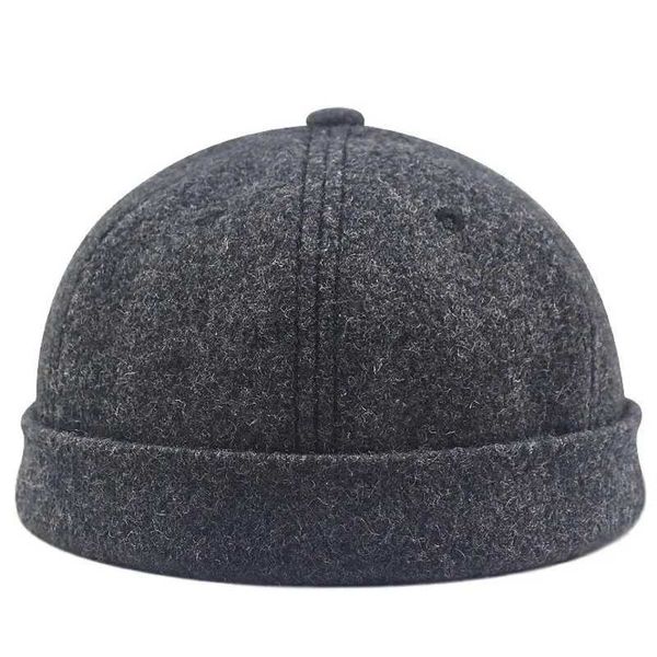 Boinas sem laras Baseball Caps Papai Winter Feel Beret Hip Hop Men Men Docker Sailor Hats Women Wool Snow Hat Men Big Sizer Skull Caps D24417