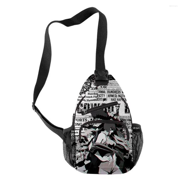 Bolsas de cintura moda cowboy bebop crossbody peito oxford à prova d'água de meninos/meninas esportes ombros impressos em 3D