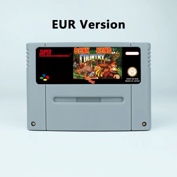 Karten Donkey Country Kong 1 2 3 Wettbewerb RPG Game Patronen Eur Pal Version für SNES