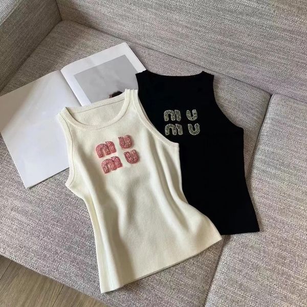 Bayan Tanklar Üst Tasarımcı Tank Top Kadın Tank Tops Tasarımcı Lüks Yelek Kolsuz Camis Pure Pamuk Moda Moda Örme Kefimye Tees