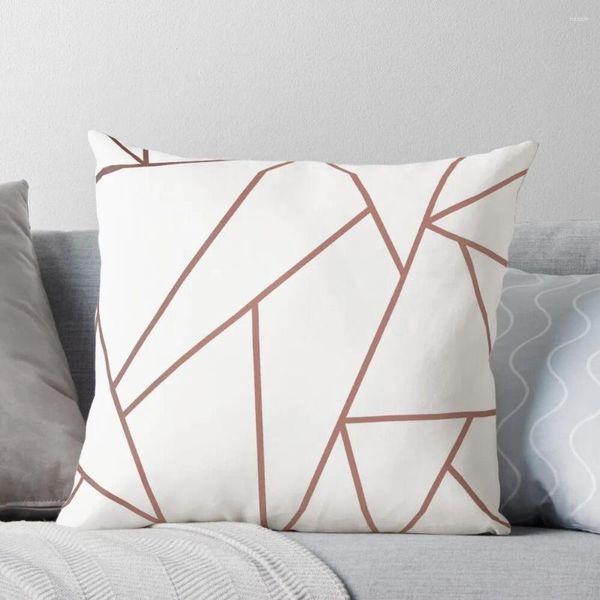 Cuscino bianco e rame geometrico lancio di coperture di divano di lusso