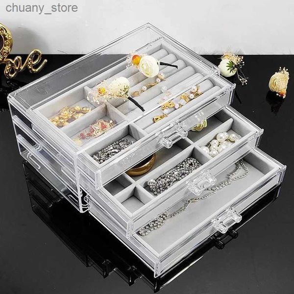 Organizzatori di imballaggio accessori 3 PC/set di gioielli VADIGLIO PER OCCHIAZIONI ANELLI CACCOLA DI BRACELE ES Organizzatore del cassetto desktop Organizzatore per la casa Flanella Y240417