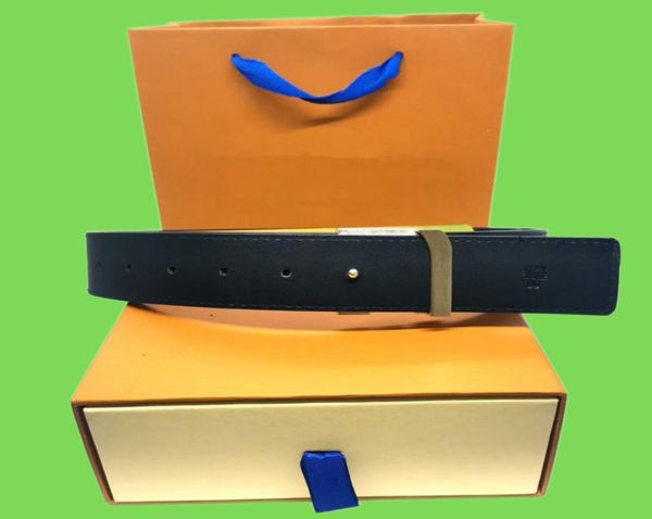 Moda popular Big Buckle Genuine Leather Belt and Box Designer Men Women Black Letter Flor Banda de Banda de Mens Brand Waistban6137247