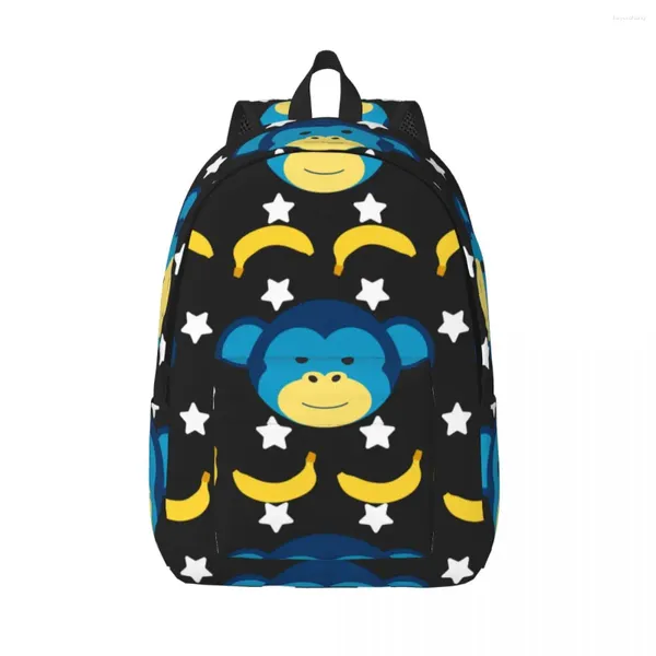 Backpack Doodle Monkey Pattern Male School Student Female Laptop di grande capacità